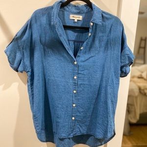 Madewell Denim Ruffle sleeve